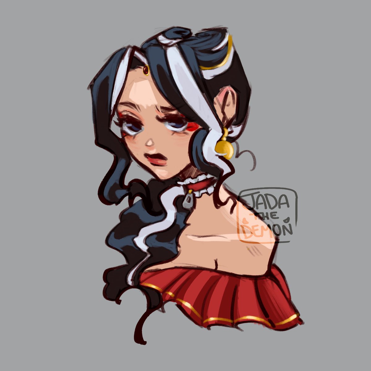 JadaTheDemon's tweet photo. I was finally able to play my dnd character, Natasha, today! So now I can post the art of I made for her! https://t.co/eTmD4eo3kf