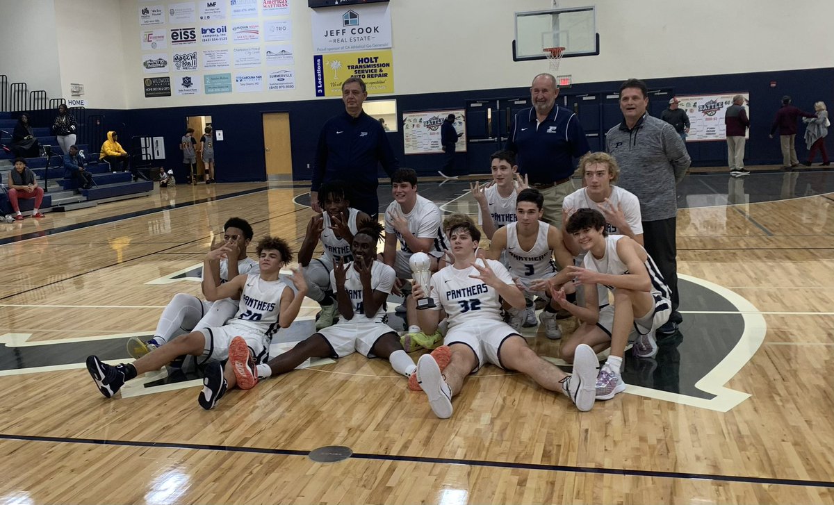 Congratulations to the Varsity Boys Basketball team! The Panthers defeated Dillion 62- 57 to win The Battle of the Low Country Tournament. AJ Jacobs had 16 points. Thomas Robertson added 15 and Jonathan Slawson scored 10. The Boys have started the season 3-0. #GoPanthers