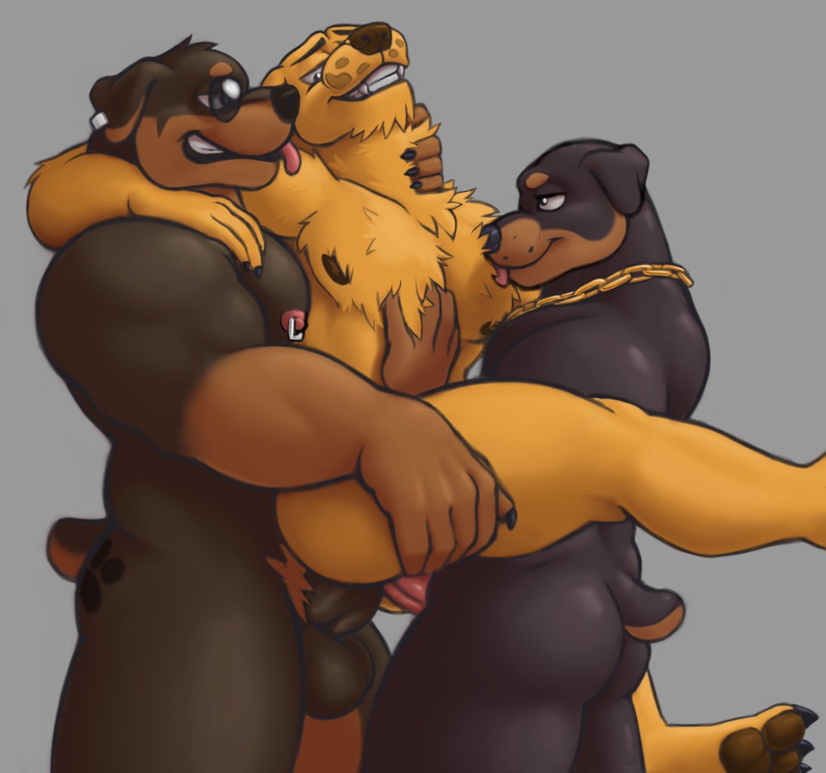 JoseVulpes's tweet photo. Hermy is having a fun time with fellow canines.

Big hotti:@Renegade2615 
the other hotti is my Oc https://t.co/ewgOLylwjf