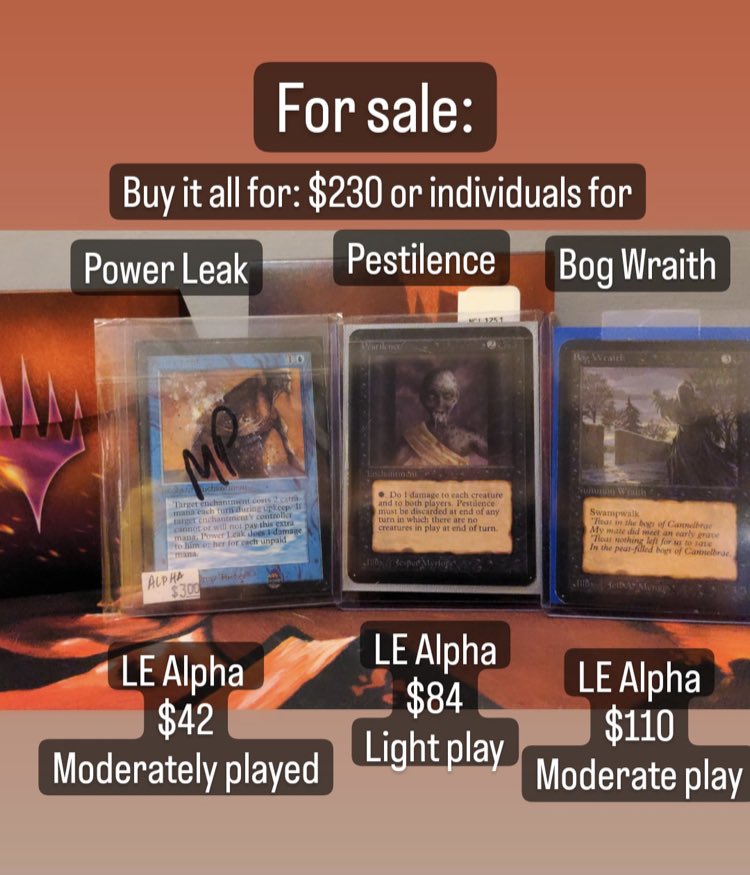 WUBRGwizard's tweet photo. Making sales on my collection, feel free to DM for some awesome magic the gathering deals. #MagicTheGathering #mtg #MTGBRO #MTGArena https://t.co/7Qv4W2dq2a