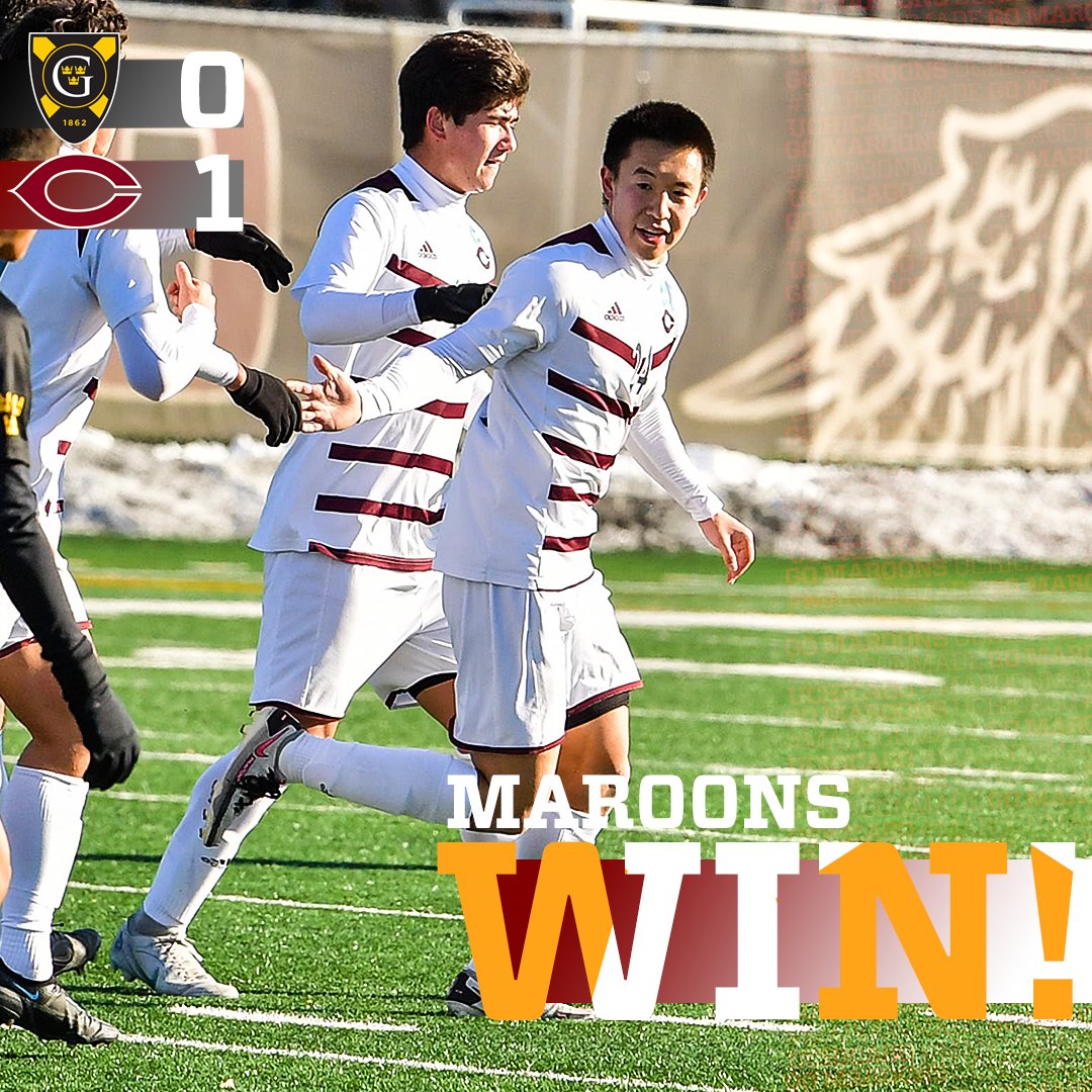 uchicagoath's tweet photo. HU DID IT! Men's Soccer Downs Gustavus Adolphus 1-0 to Advance to Final Four // #MaroonMade

The Maroons (20-0-1) finished off an undefeated season at home on Stagg Field with a 1-0 victory over the Gusties in the Quarterfinal round of the tournament.

🗞️: https://t.co/60d1UrVjpZ https://t.co/TIhKh3OZip