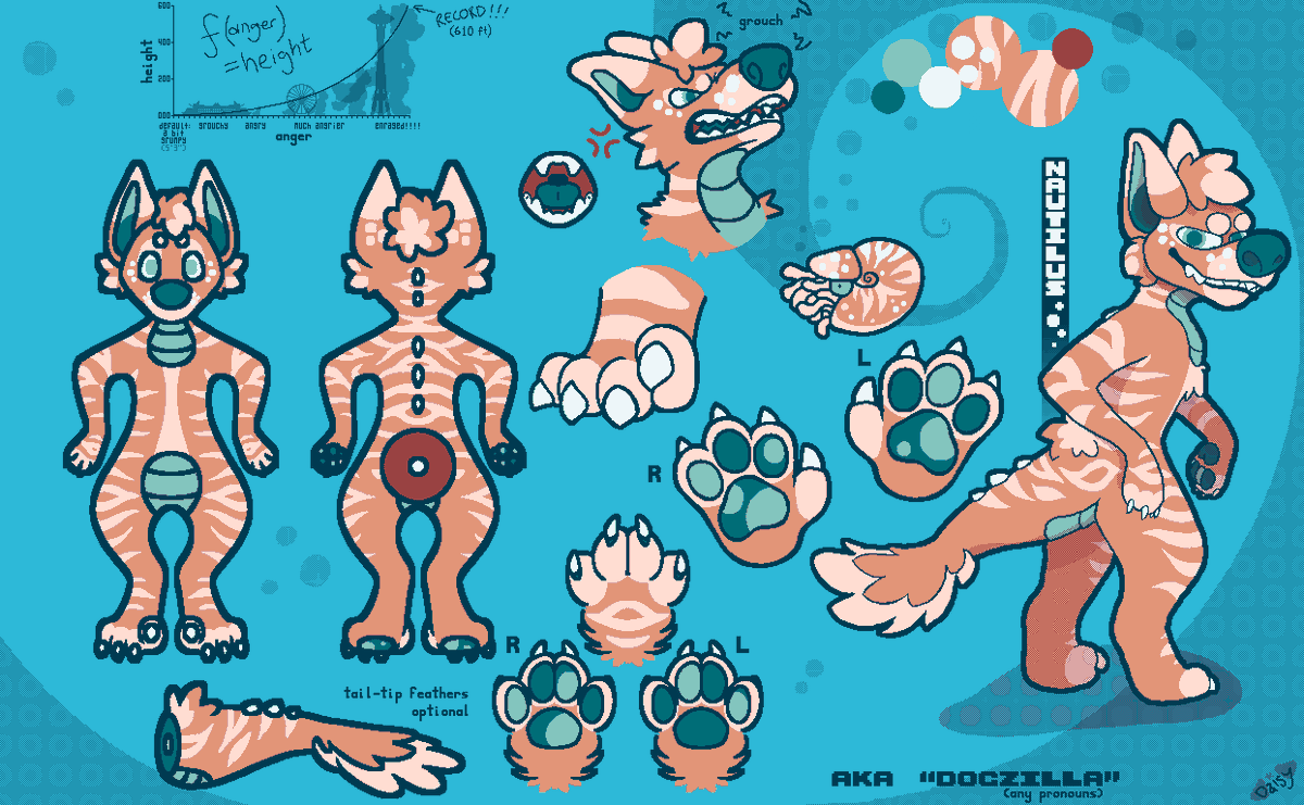 adaisyfly's tweet photo. Nautilus! #dinodog #referencesheet https://t.co/p3vER4XxaC