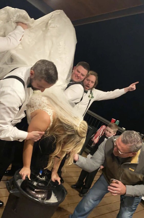 alexcaterpillar's tweet photo. We finally got the damn thing done and I just gotta say, my bride doing this??? Pretty hot tbh 🥵 https://t.co/SzUtYxR2ys