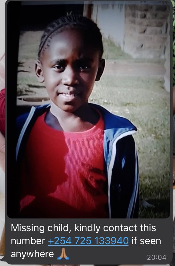 Manze girlchild huwa at greater risk akipotea. Kindly retweet as much as possible arudi Kwa wazazi.