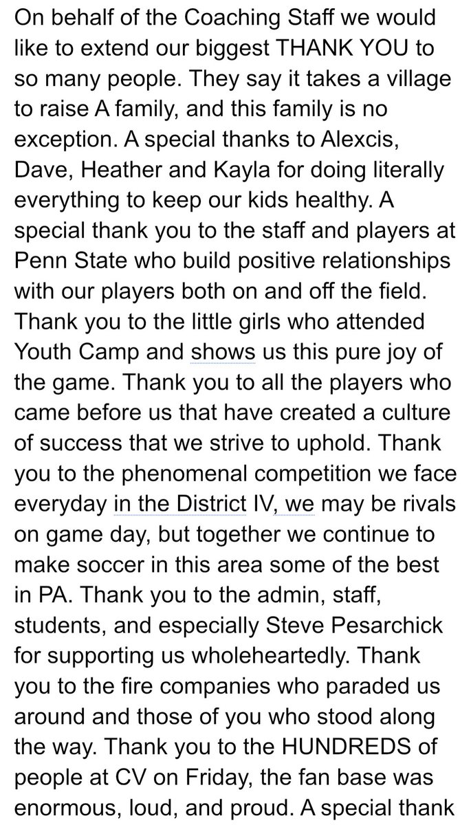 stiney744's tweet photo. We owe a million Thank You’s to so many people who supported us on this incredible journey!!  It still is so surreal! 💛⚽️🥇🖤 #PIAAStateChamps #3Peat https://t.co/pVqR4BKOqz