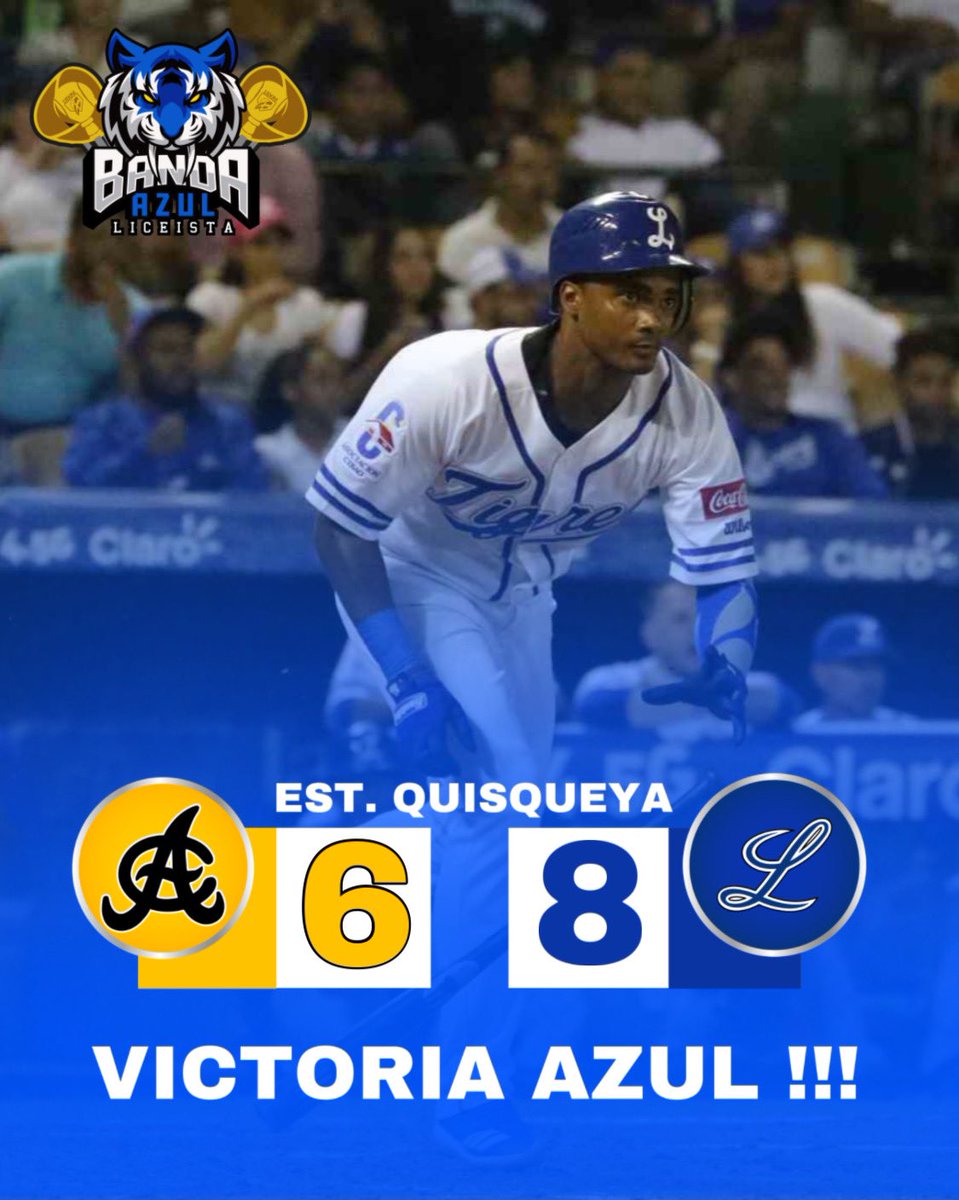 BandaAzulTL's tweet photo. FINAL ‼️‼️ Victoria para nuestros Tigres del Licey 💙🔥 y ¡ TAN COGIO CARAJO 🤬 !
¡6 x 8 ARRIBAAAAA AQUIPO AZUL !
#BandaAzul #Lidom #PorLa23 #VictoriaAzul https://t.co/2SocZ1zkpW