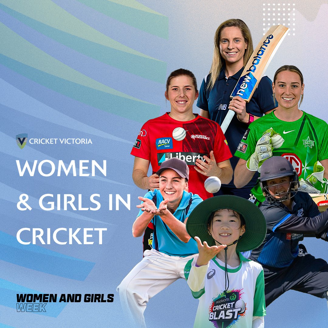 We're excited to launch Australian Cricket's first Women and Girls Week!

Across the week, we'll be sharing amazing stories of females in our sport - from players, volunteers, staff, kids, umpires, coaches and more.

#GrowingCricketforGirls #BecauseOfHer