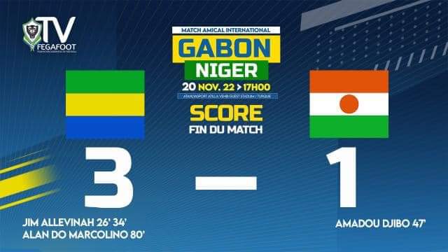 🇬🇦VICTOIRE DU GABON🇬🇦

Score final : GABON 3 - 1 NIGER 

#FEGAFOOT #Gabon #Niger