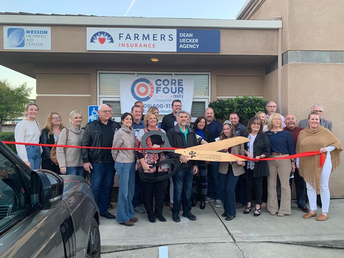 Sup_Rickman's tweet photo. Congratulations to Core Four Realty on their Grand Opening ribbon cutting. Welcome to #Ripon and #SanJoaquinCounty!
#riponca #cityofripon #riponchamberofcommerce https://t.co/Hq3gBFJXhJ