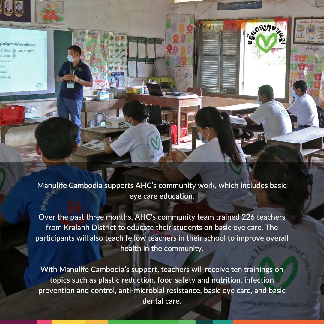 angkorhospital's tweet photo. Over the past three months, AHC’s community team trained 226 teachers from Kralanh District to educate their students on basic eye care. The participants will also teach fellow teachers in their school to improve overall health in the community. https://t.co/UUVavmiLsf