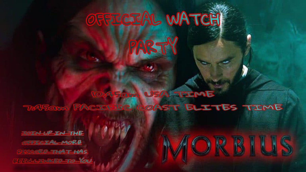 Hosting a totally official <a href="/MorbiusMovie/">Morbius</a> Watch Party tomorrow morning! Link in bio 🤙🏻