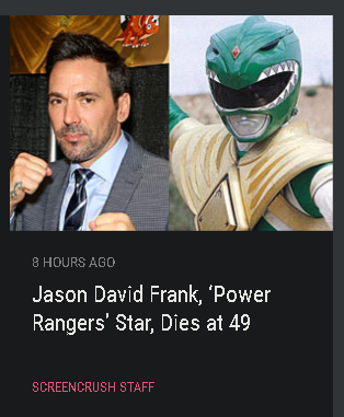 radiosflashback's tweet photo. Jason David Frank, o Ranger verde, morre aos 49 anos. https://t.co/2H7zBu8K7l