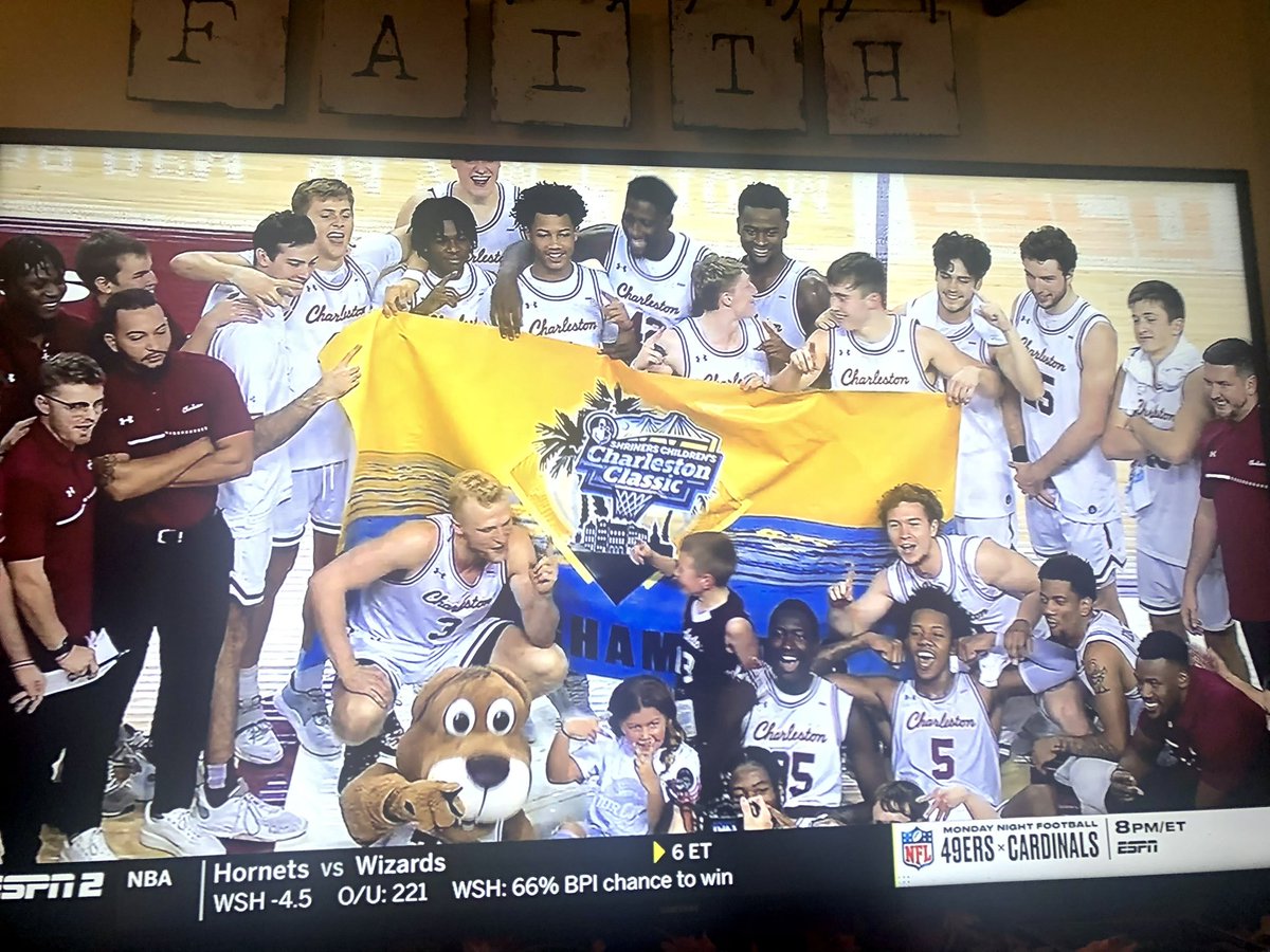 DCCBucsBball's tweet photo. Congratulations to former Buccaneer @CharlesBigFlow and the College of Charleston on winning the 2022 Charleston classic! It is great to see former Bucs having success when they move on! https://t.co/CbhWmN28Xh