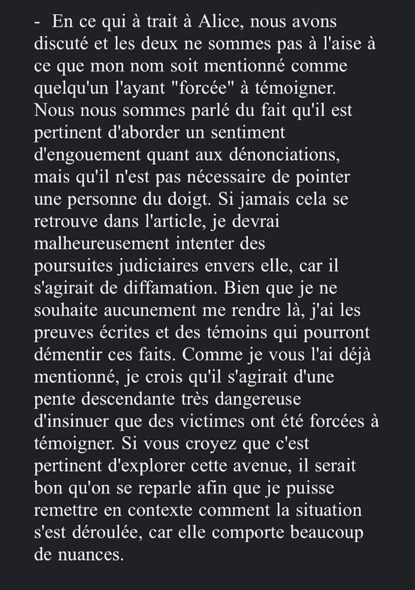 Audrey_Anne_Dug's tweet photo. Voici un message d'Alice Payer au moment où Mme. Hachey et Mme. Tremblay récoltaient leurs informations et un courriel que je leur ai envoyé avant la parution de l'article. 

J'ai vu plus que des justifications de leur part à 
@OFF_TLMEP, j'ai vu de la diffamation.

#tlmep https://t.co/d9r5eaZQWc
