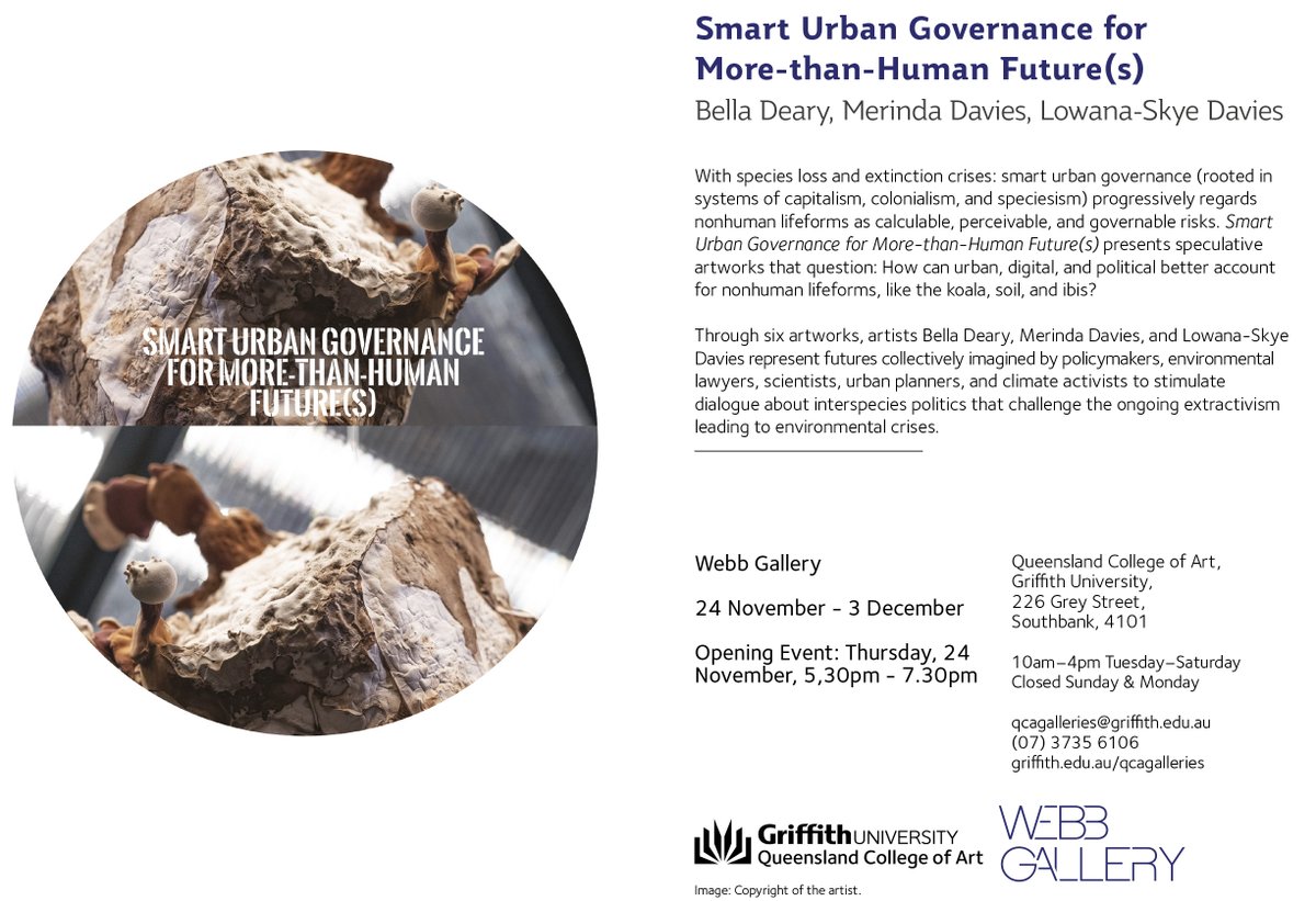 HiraSSheikh's tweet photo. Please drop by to see the second exhibition as part of my doctoral research project Smart Urban Governance for More-than-Human Future(s), to see the works by the talented artists Bella Deary, Merinda Davies, and Lowana-Skye Davies. https://t.co/KNUXuXerfI
