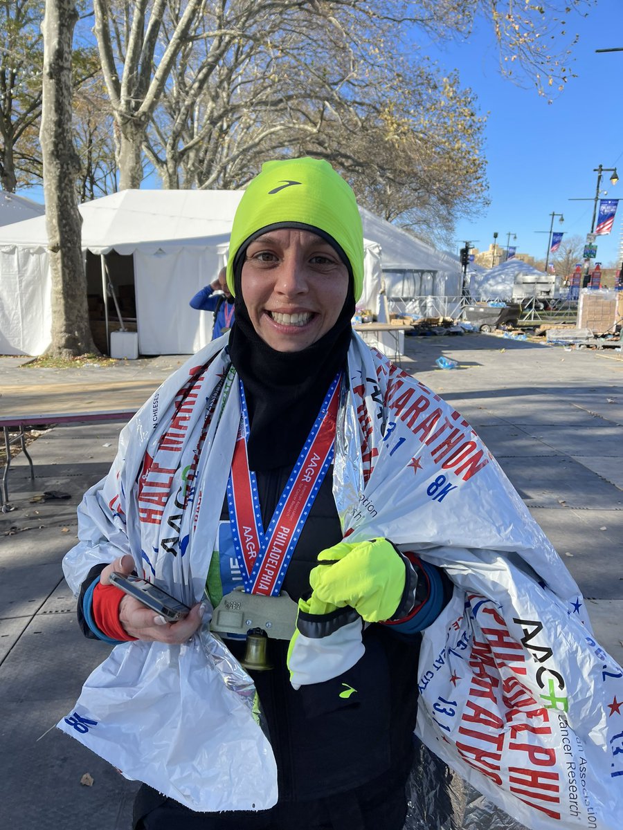 bctesche's tweet photo. Dr BROOKE on the move… Philadelphia Marathon! I’m filled with joy &amp; gratitude for this amazing experience even with super windy conditions &amp; frigid temperatures 🙏💛#GodIsGood #Gratitude #Joy #RunningRocks @PhillyCatholic @albova2 @John_Fierro3 @TonyBalistrere @Kolbe_Academy https://t.co/2MuEmqNDML