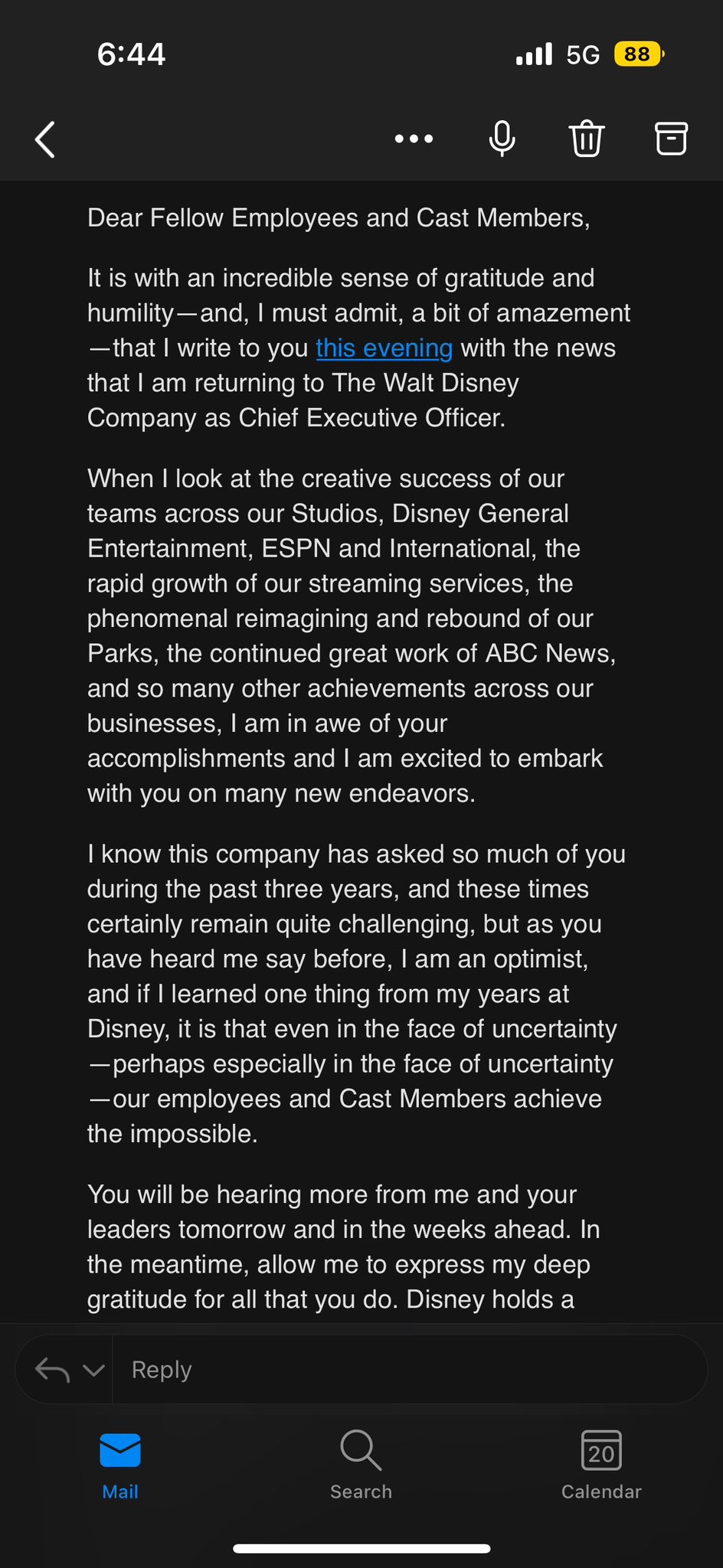 Eric Chu on Twitter "Bob Iger returning to Walt Disney https//t.co