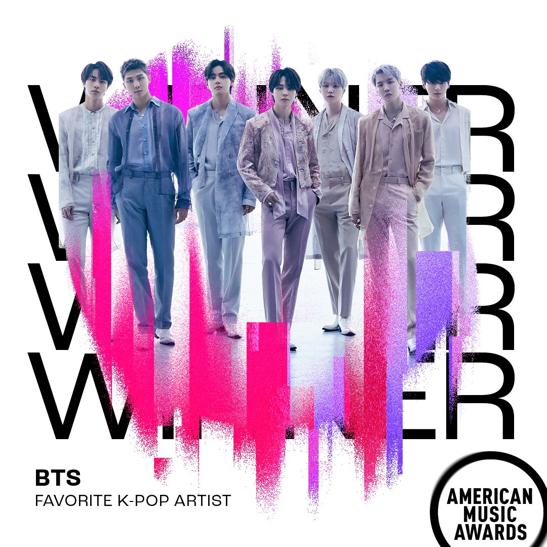 btschartsxdaily's tweet photo. 🇺🇸 Congratulations to @BTS_twt for winning at the #AMAs 2022!

🏆 Favorite Pop Duo or Group 
🏆 Favorite K-Pop Artist

🏆 AMAs Fan Favorite https://t.co/Xch2FSpE2o