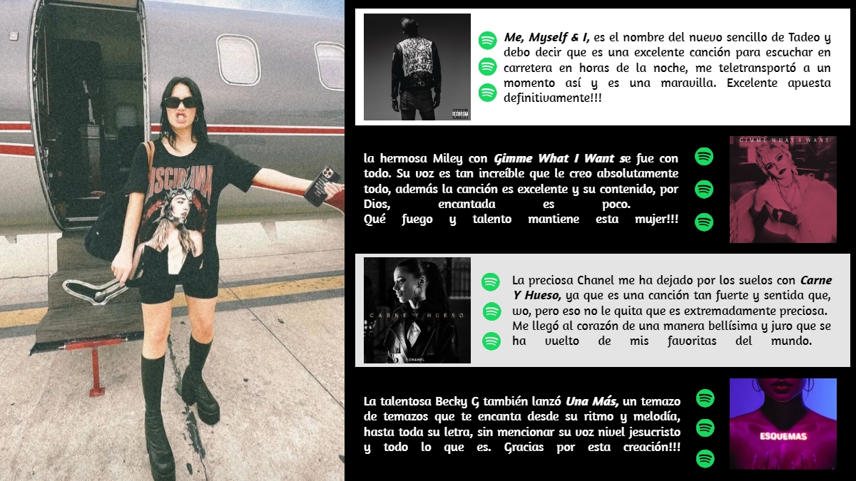 🎧 Aquí poniéndome al día con mi playlist de la semana!!!  

#MeMyselfandIxTadeo  #GimmeWhatIWantMCRP #ℂ𝖺𝗋𝗇𝖾𝒴ℍ𝗎𝖾𝗌𝗈 #UNAMASBG