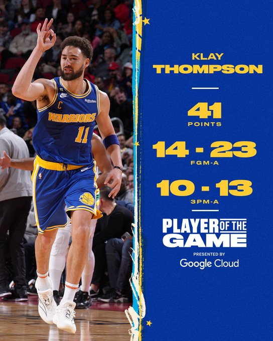 Klay Thompson photo: 41 points, 14 - 23 FGM-A, 10 - 13 3PM - A