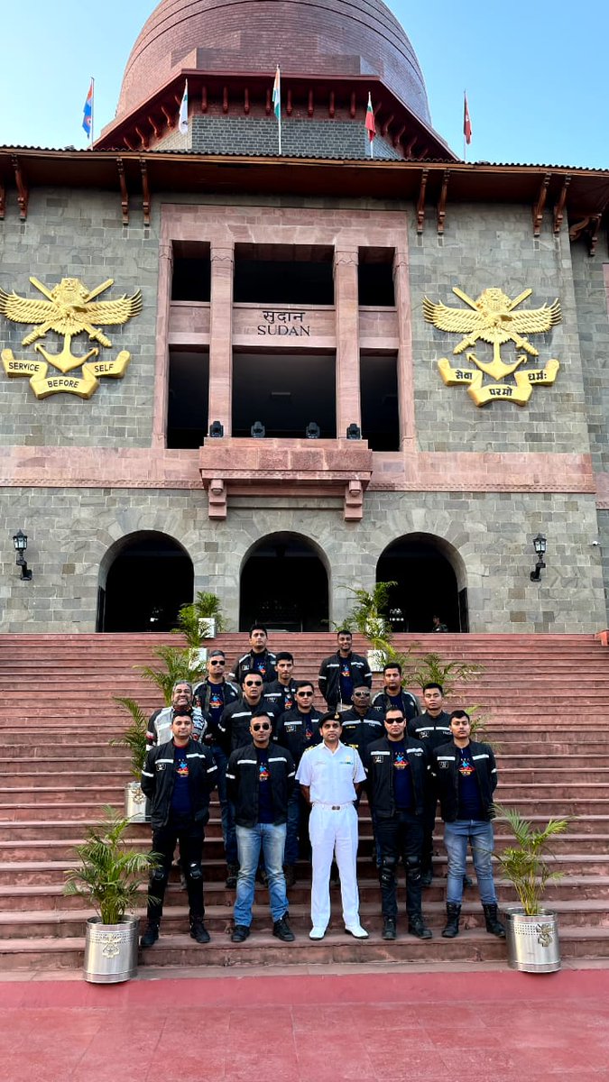 IN_Vikramaditya's tweet photo. #UnityRide22. At NDA,the Cradle of Leadership & bedrock of jointmanship & tri-service trg for 7 decades. Creating leaders with सेवा परमो धर्म: as their enduring credo
@indiannavy @IN_WNC @IN_WesternFleet @karnataka_ioc @IndianOilcl @DirMktg_iocl @jawamotorcycles @yezdiforever https://t.co/BTP2b7Vd1k