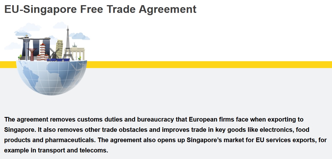 JeanpDMS's tweet photo. Today marks the third anniversary of the #EUSFTA

🆕 An additional 6% of goods from #Singapore can enter the #EU without #tariffs resulting in greater customs duty savings for 🇸🇬 exporters &amp; 🇪🇺 importers

💡 All you need to know ⤵️
https://t.co/32Lp8EjBWj https://t.co/sRws1iBvm8