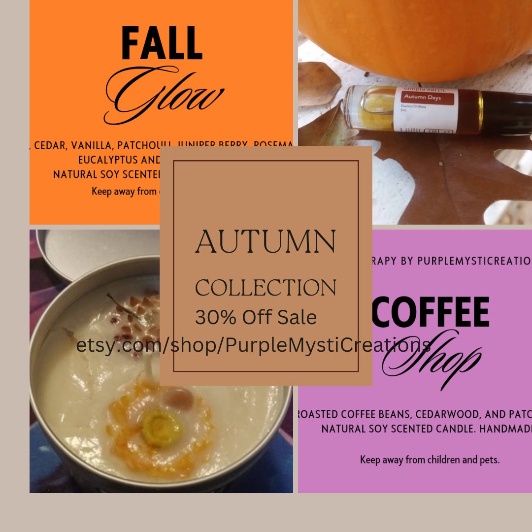 Take advantage of our #FallSale before #BlackFriday and get Black Friday prices!!🏷️%

etsy.com/shop/PurpleMys…

#fallscents #fallcandles #fall #FallFragrance #giftideas #gifts #bracelets #cellphonebag #candles #soap #lipbalm #lipgloss #crystals #palosantosticks #EssentialOils