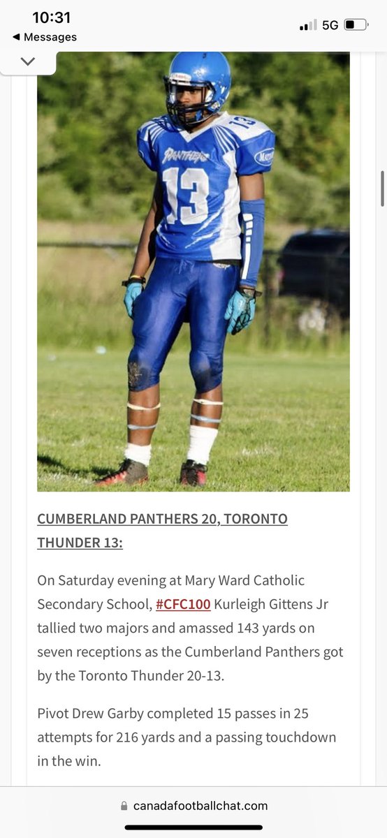 Great #GreyCup109 to watch! Even better to see an old teammate of mine win it! <a href="/KurleighG/">Kurleigh Gittens Jr</a> congrats man!

I know you got some way better QBs now but hopefully you didn’t forget your first!

So proud of you dude knew you were great then and you showed it!