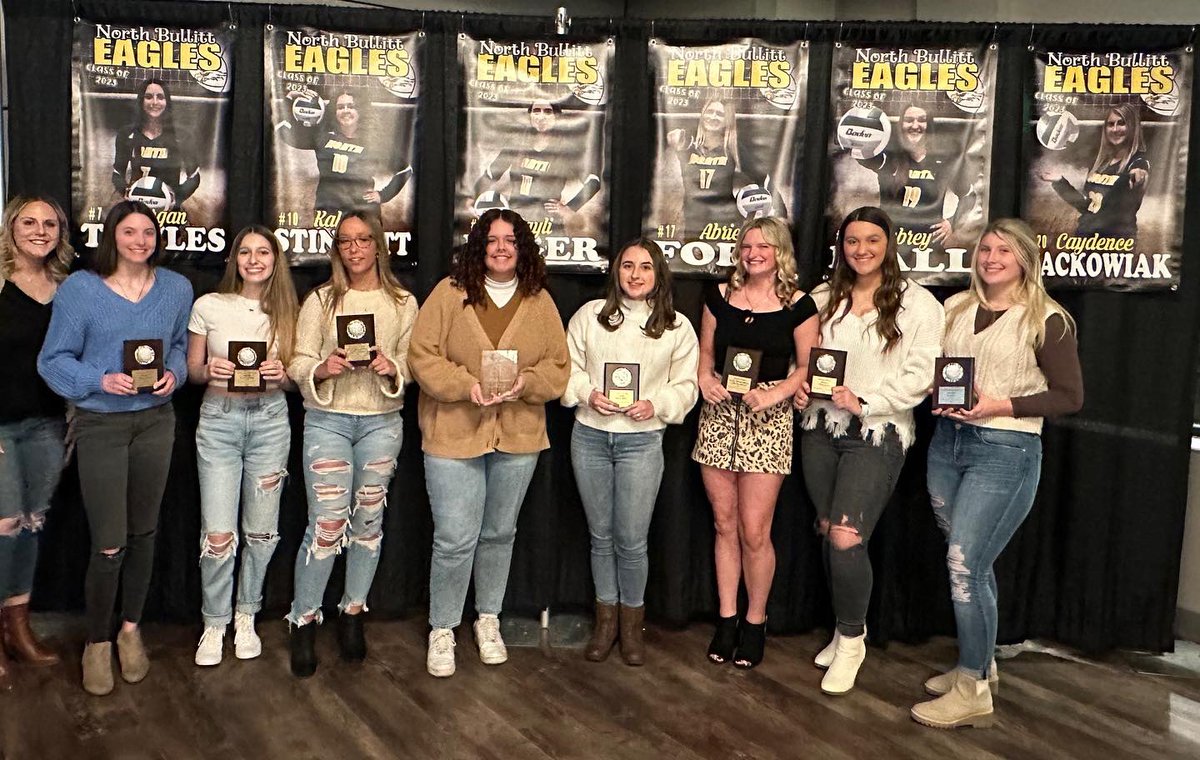 northbullittvb's tweet photo. Huge accomplishments recognized at our banquet tonight: Winning records for all three teams; back2️⃣back district champs; KHSAA Top 50 Team Digs - ranked 44th; KHSAA Top 50 Blocks - Morgan Towles ranked 32nd; Max Preps ranking varsity 4th out of 19 teams in the 6th region https://t.co/mCc2BbicUg