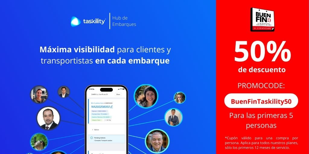 taskility's tweet image. ¡El #BuenFin está en Taskility! Por lo que te ofrecemos esta súper oferta. 

Aprovecha este gran descuento desde las 4 a las 7pm
*Horario local Ciudad de México, CDMX
*Oferta limitada
*Válido sólo hoy 21 de noviembre 2022

#Taskility #BuenFin #Software #logística