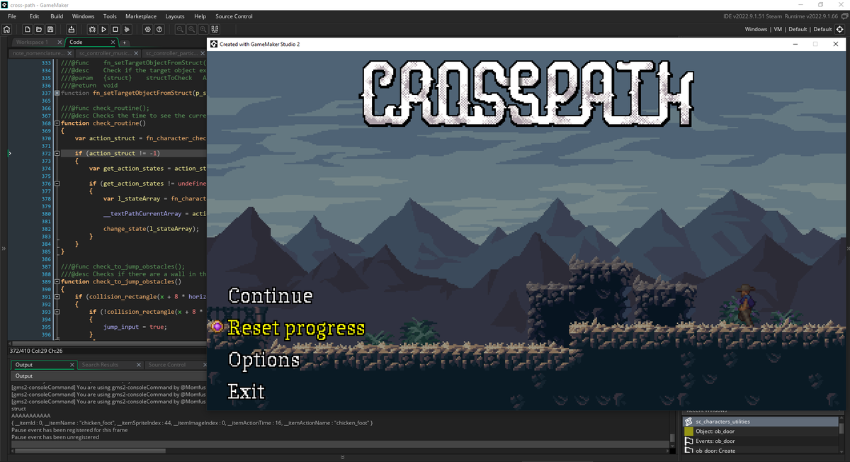 Momfus's tweet photo. #gameMaker #crosspath #screenshotsaturday 

Refactor day (i hope the last one) for Crosspath, an small but lovely game that we are making in @CriosDevs https://t.co/uiKYtxVmKK