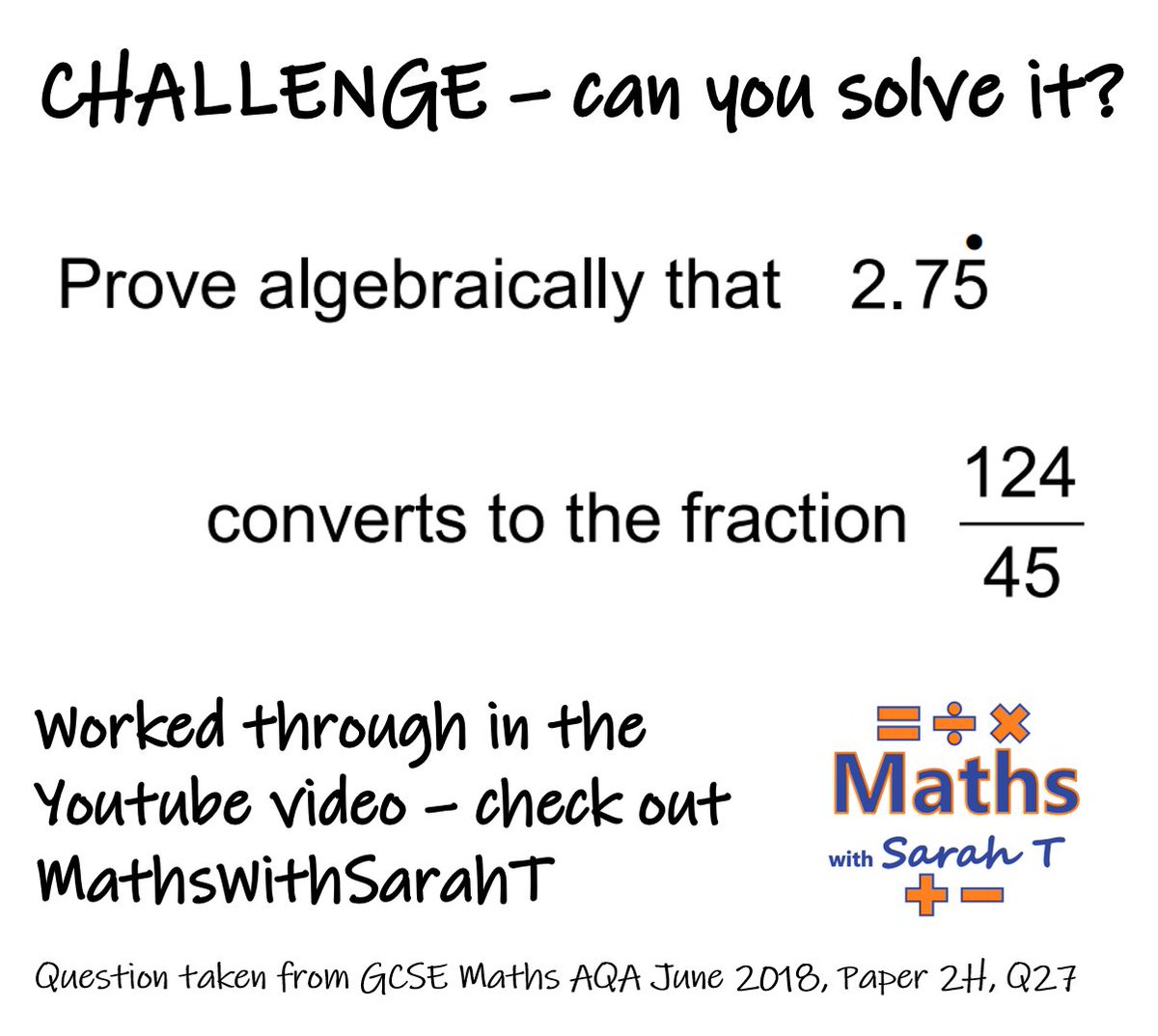 Maths with SarahT tweet media