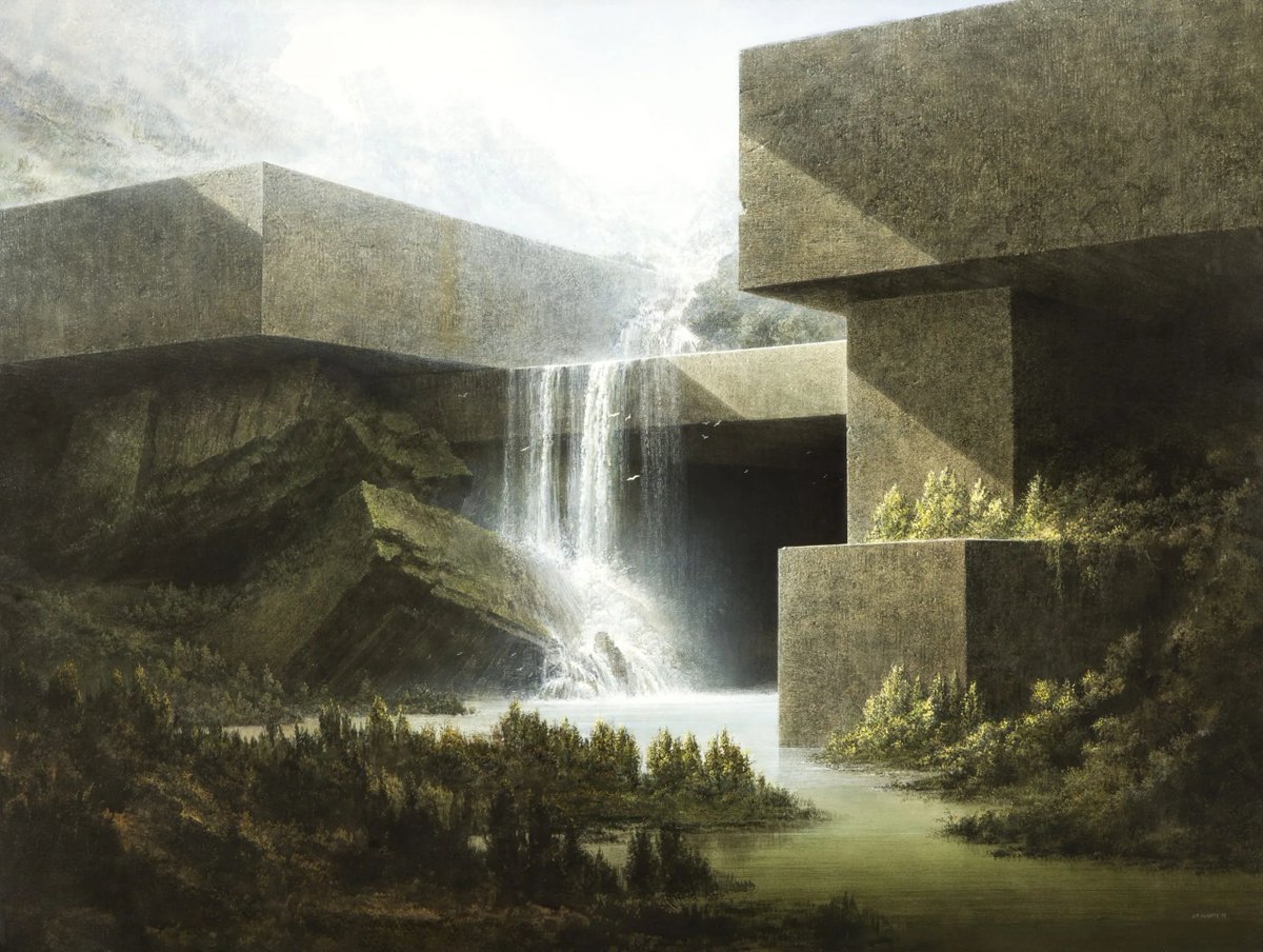 FedeItaliano76's tweet image. Concrete landscapes by French painter Jean-Pierre Ugarte (born 1950)