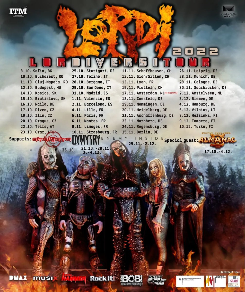 We're happy to welcome Finnish hard rock monsters @LORDIOFFICIAL! Read the full press release here: label.atomicfire-records.com/lordi-sign-to-… #lordi #atomicfirerecords #hardrock #finnishmetal #europeantour #ontheroad