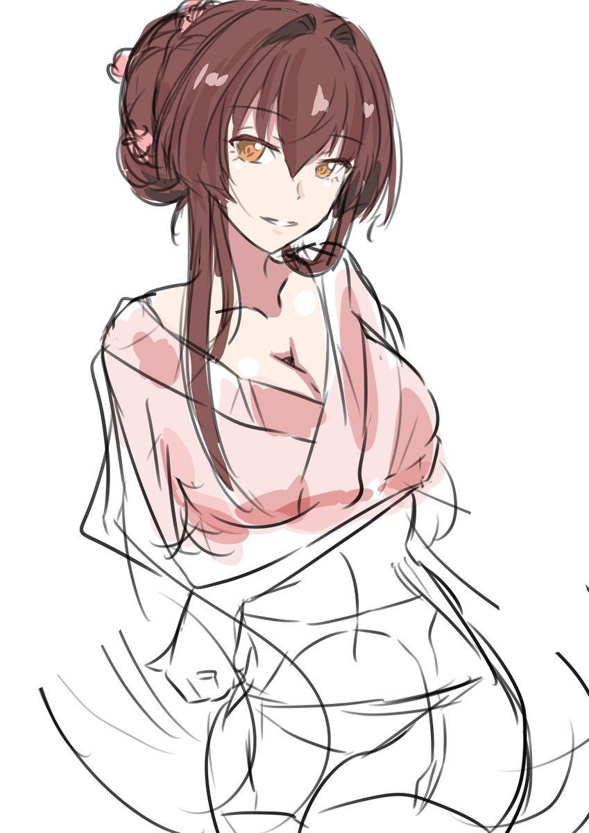 #このタグを見た人はラフ画とその完成絵を見せる 