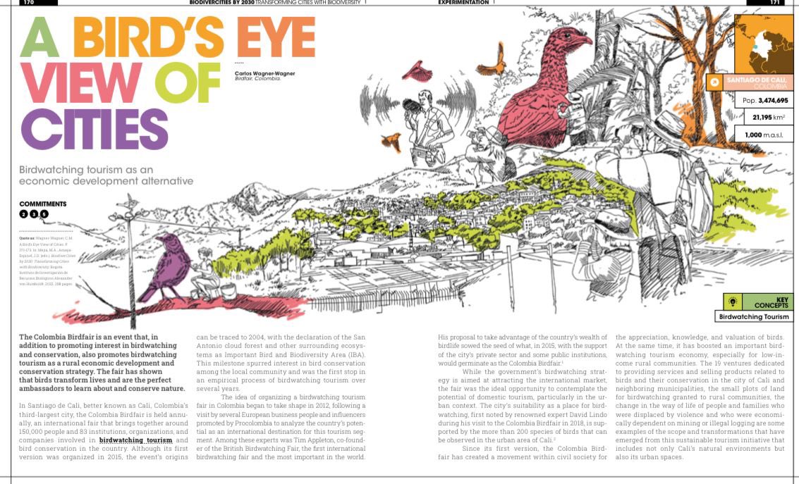 #ColombiaBirdfair @ColombiaBF selected as a case study and success in the new book BIODIVERCITIES BY 20230: transforming #cities with #biodiversity @inst_humboldt @wef @MinAmbienteCo. Thank you @urbanbirder @Rutlandbirds for inspiring us. Book available at humboldt.org.co/biodivercities…