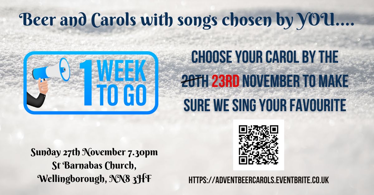 *BREAKING NEWS*

Deadline to bid online for your festive favourite to sing at our Beer and Carols on the 27th extended! Supporting <a href="/USPGglobal/">USPG</a>

Beer (wine, cider, soft &amp; hot drinks)
Carols as chosen by YOU
Raffle with some amazing prizes

Book and bid at
AdventBeerCarols.eventbrite.co.uk/?aff=Twitter