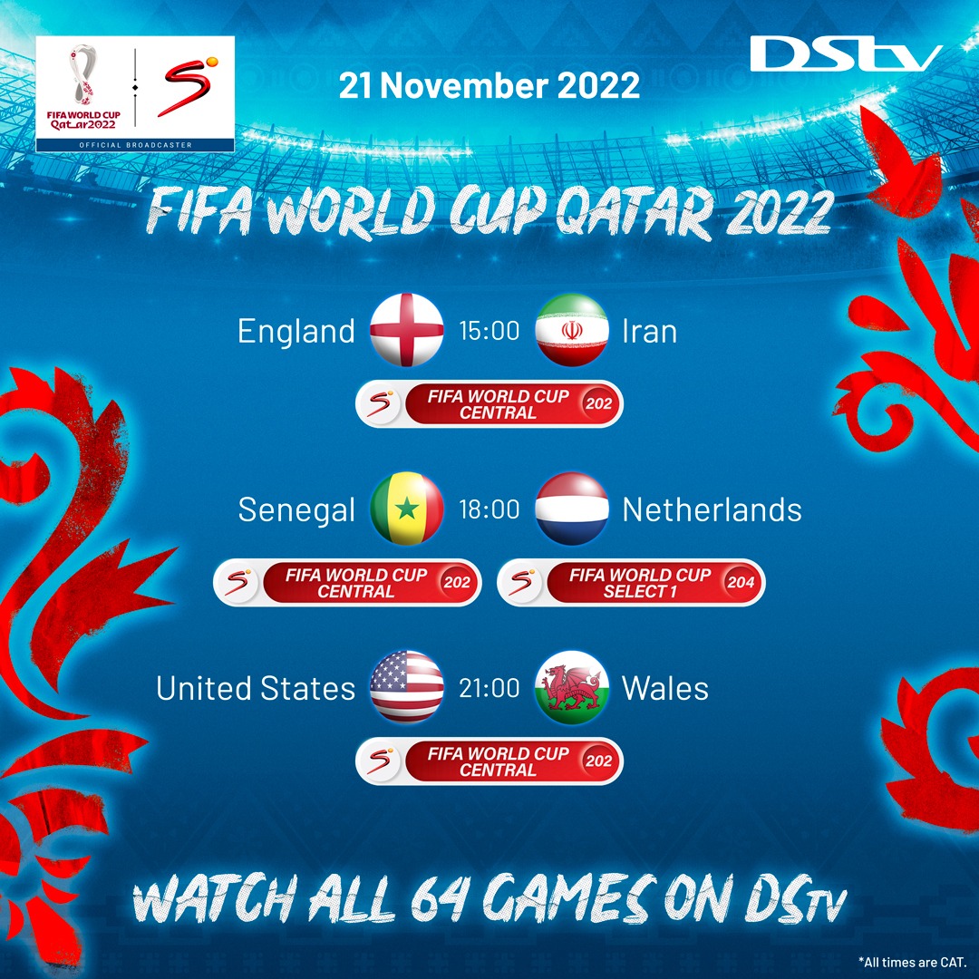 The FIFA World Cup kicks into high gear today with three games back to back. Catch it all live on SuperSport #FIFAWorldCup2022