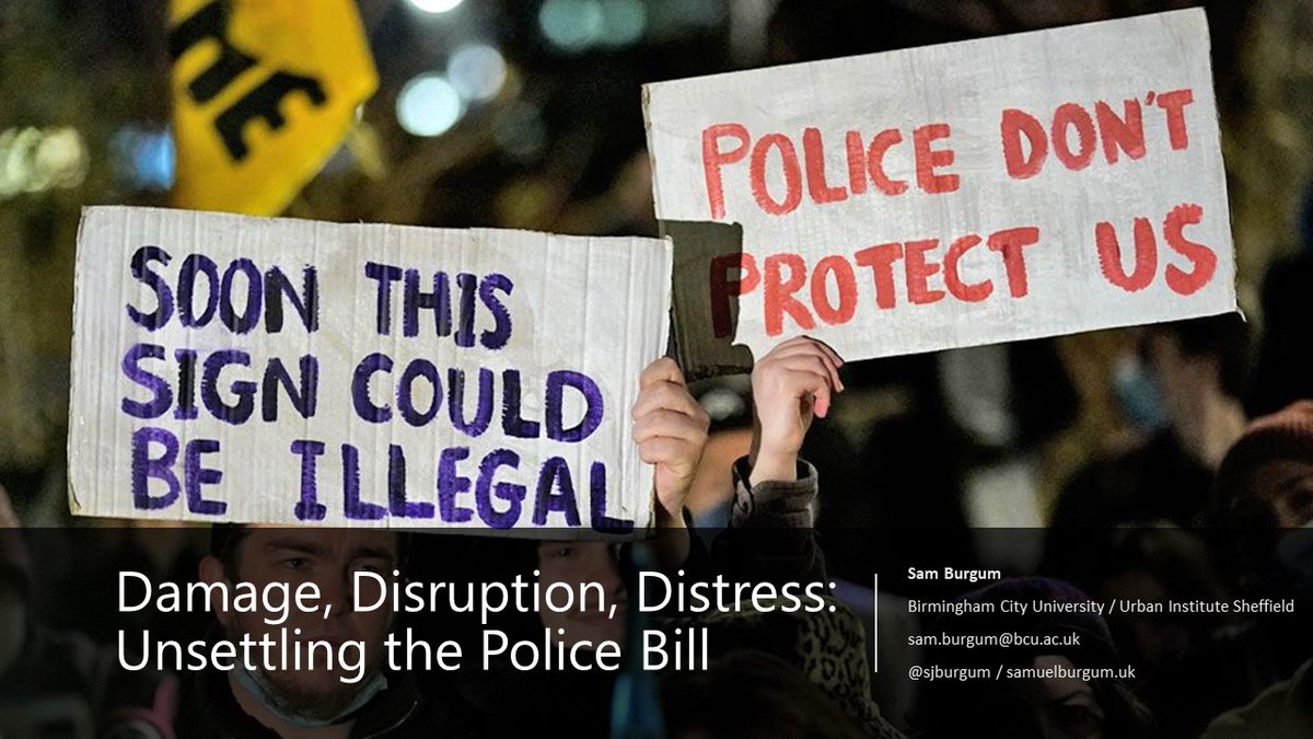 Tonight I'll be discussing the #PoliceAct 2022 (#PCSC) with @ssahe_uk, sharing initial ideas from my @ESRC #NarrowMargins project.

@myBCUresearch @BCUPressOffice @Urban_Inst 

The event is online from 5pm (GMT) on zoom: kent-ac-uk.zoom.us/j/92945794741