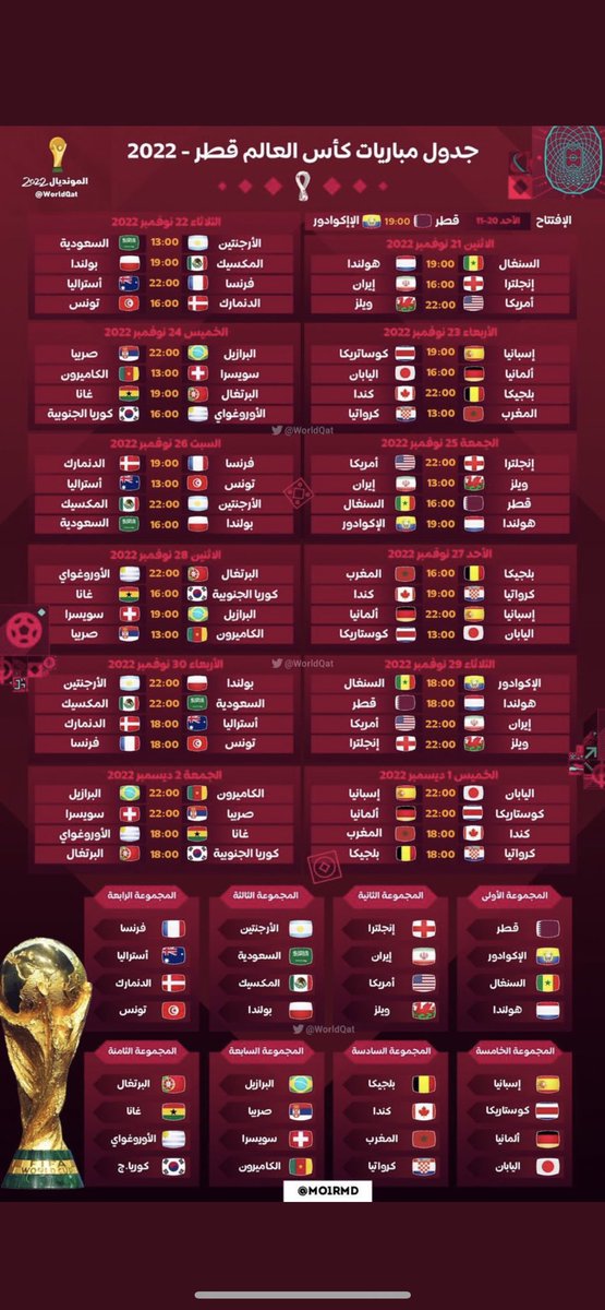 ياليت يكون عندنا وطنية ونطلع الموظفين والطلبة بدري ونحط شاشات في مقر الاعمال والشوارع احتفاء بمباراة منتخب المملكة العربية السعودية 🇸🇦 في اكبر محفل عالمي وامام احد ابطال العالم 🥹

#المنتخب_السعودي