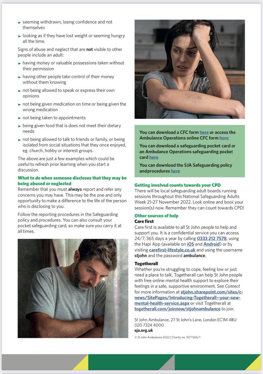 SJA_SGTeam's tweet photo. National Safeguarding Week #SafeguardingAdultsWeek #safeguarding @stjohnambulance @T_S_Webster @OughtonLM @john_stephens67 @CraigEveritt2 @warrior41in4 https://t.co/mwpHw8K28E