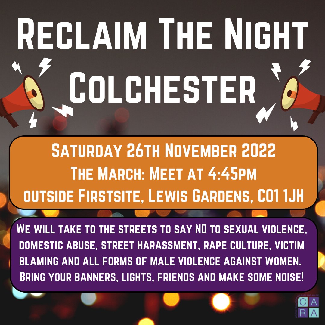 Reclaim The Night is back! #domesticAbuse
caraessex.org.uk/news/reclaim-t…