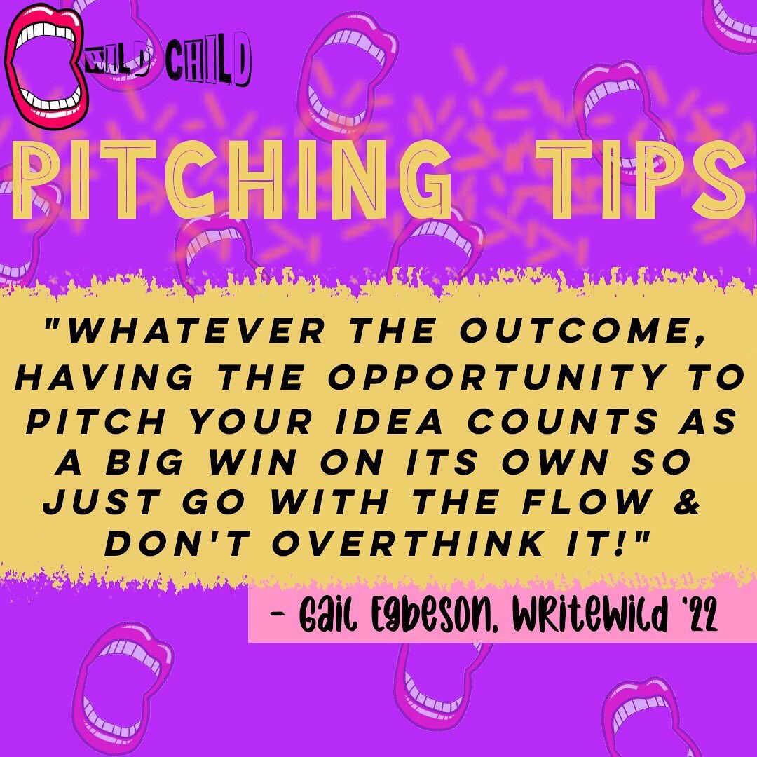 wearewildchild_'s tweet photo. Happy Monday! ☀️ Here with #PitchingTip #8 from our WildChildren to share the love & help other budding creatives succeed & achieve 🙌
Today’s tip comes to you from our WriteWild writer #GailEgbeson 😍 https://t.co/fjFPF2ypZK