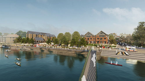 The 'current' scheme came out of El Brute consultations back in the pre-covid days and was developed by Hopkins Architects.  It has a mix of open space, commercial and residential buildings and gets rid of parking directly in front of the river.  richmond.gov.uk/twickenham_red… 2/n