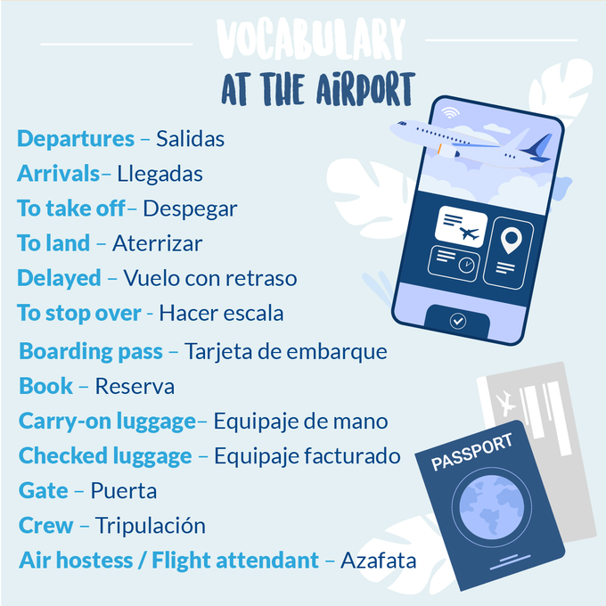 Uleidiomas's tweet photo. Buenos días, en este #FelizMartes repasamos vocabulario en #inglés 🇬🇧  relacionado con los aeropuertos✈  #LearnEnglish 

#Uleidiomas #idiomas #buenosdías #LearnEnglish #speakenglish #ingles #englishlesson #studyenglish #vocabulary #LeónEsp🦁 https://t.co/CBlqvQ2gcV