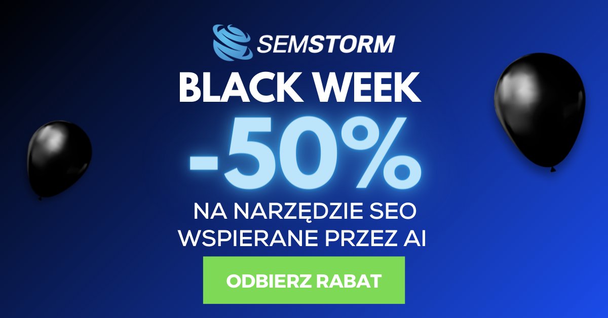 💸 Ruszyła promocja SEMSTORM za pół ceny!
Jak skorzystać z rabatu -50%?
Wystarczy przejść do cennika 👉bit.ly/3EsHqtJ
🛒 wybrać dowolny pakiet na rok, a jego cena automatycznie obniży się w koszyku. Oferta ważna do 28 listopada do końca dnia.