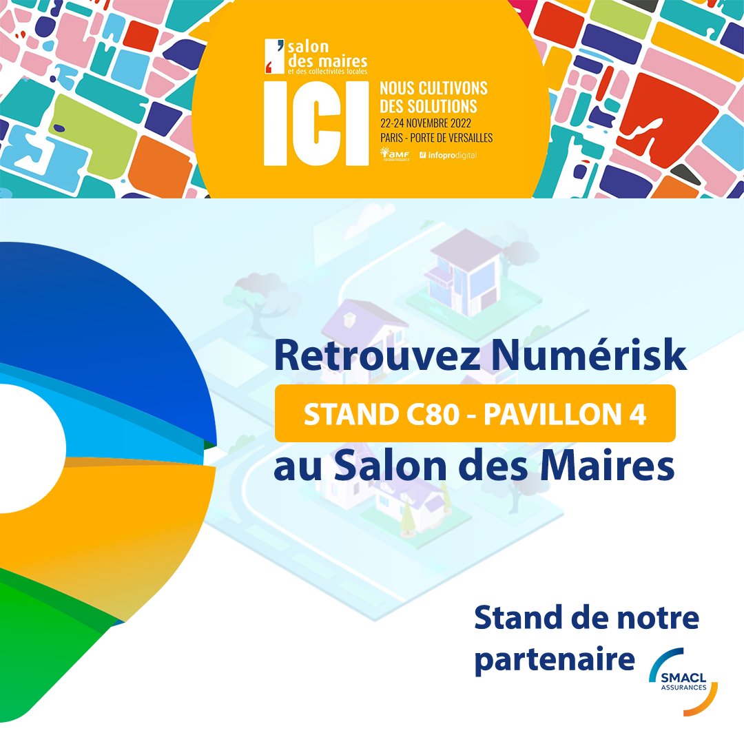 📅 #savethedate #SMCL2022
Pour notre 2ème éd. du Salon des Maires, retrouvez-nous aux côtés de notre partenaire 
<a href="/SmaclAssurances/">Smacl Assurances</a>
 
🚀 Nous vous avons préparé quelques nouveautés croustillantes, fraichement intégrées sur l'écosystème Numérisk PCS !
#risque #prevention #territoire