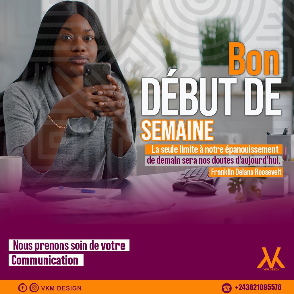 VokaRabbi's tweet photo. Ne laissez pas vos doutes limiter vos espoirs pour demain.
Bon début de semaine !
N'hésitez pas à nous contacter pour tous vos besoins numériques. #communicationdigital @olivier_voka @SambiakuRabby @beton_junior https://t.co/qJCYRfOKbG