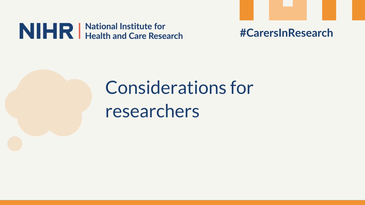 NIHRinvolvement's tweet photo. 1/9 Getting involved in research can be a burden for carers. They have complex lives and research is not the only thing they will be doing. 

There are important things for researchers to consider – a 🧵:

#CarersInResearch https://t.co/j626zuWQLU