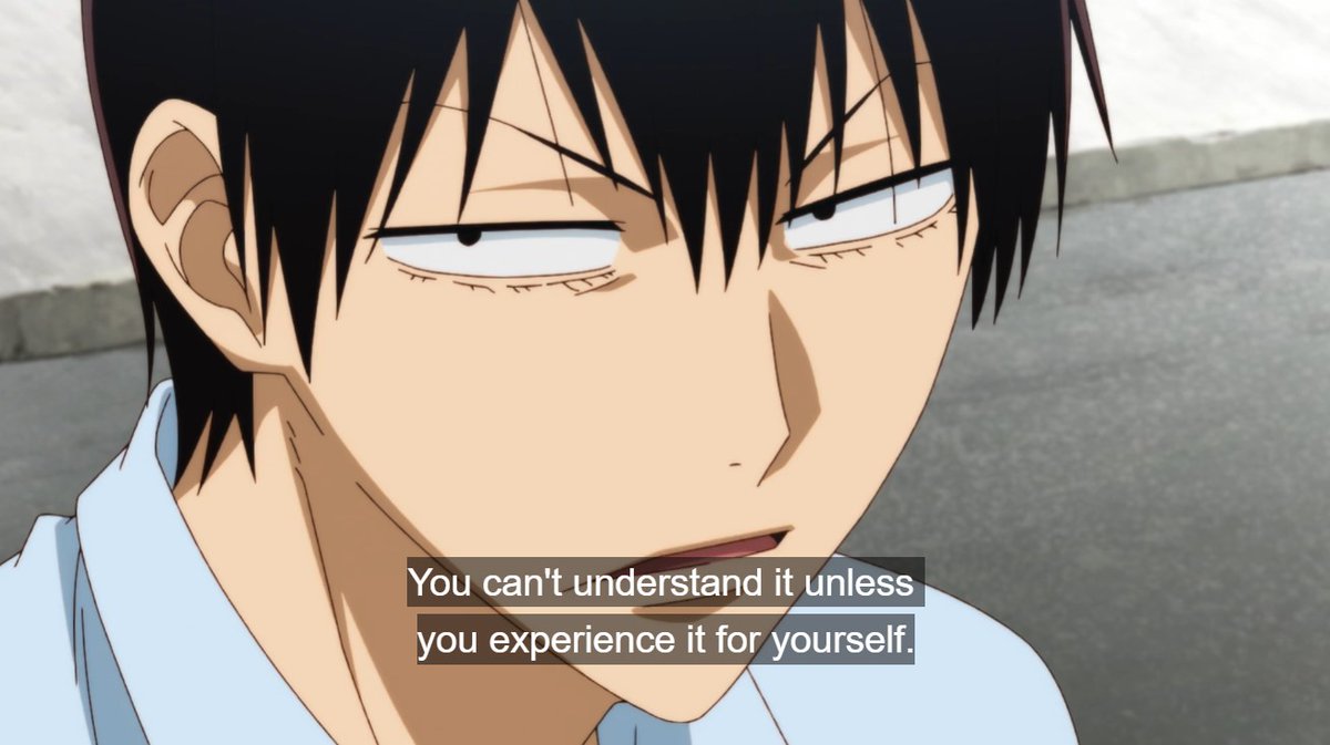 TheseAnimeLines's tweet photo. You can't understand it unless you experience it yourself. I certainly didn't. But if you go, you'll see.
~ Arakita Yasutomo || Yowamushi Pedal
#Anime #AnimeQuotes #Quotes #QuotesDaily #AniTwt #YowamushiPedal #Cycling #RoadRacing #InterHigh https://t.co/GvUpT9sGK6
